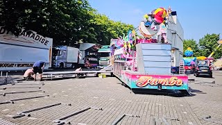 Oprijden  Opbouw Kermis  Aufbau Kirmes  Kermis Oss 2024 part3 [upl. by Beitris]