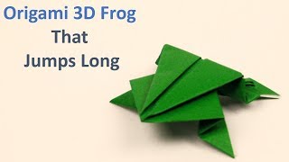 Origami frog that jumps long  Japanese paper Jumping Frog [upl. by Lirrad]