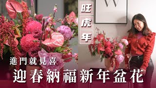 【迎春🧧新年花藝】用充滿喜氣的新年盆花提升居家氛圍！｜花藝教學 新春花卉  煥然一新的花藝佈置 ｜Flower Arrangement for CNY [upl. by Gothurd]