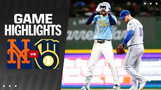 Mets vs Brewers Game Highlights 92724  MLB Highlights [upl. by Zzabahs]