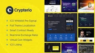 Crypterio  ICO and Cryptocurrency WordPress Theme  Themeforest Website Templates and Themes [upl. by Caro]