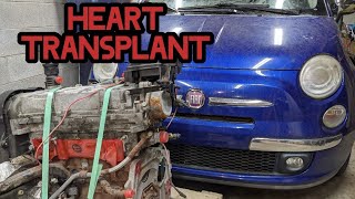 Changing an engine in a Fiat 500 pt 1 [upl. by Boutis]