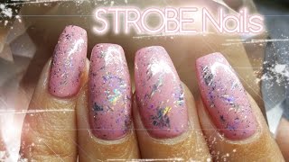 Strobe Nail design  Acrylic nails  gel polish [upl. by Dlorrej]