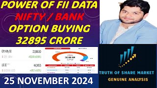 FII DATA 25 November  Stock market  BANKNIFTY predictions tomorrow  Nifty predictions tomorrow [upl. by Lupiv348]