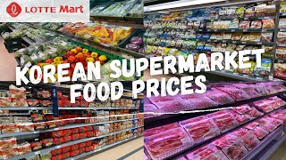 KOREAN SUPERMARKET 🛒🇰🇷 Cost of Living in South Korea  LOTTE Mart [upl. by Hobard]