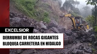 Llueven rocas gigantes sobre carretera en Hidalgo [upl. by Cox]