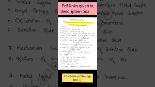 MSc2nd Sem Chemistry Quick Revision Notes Inorganic chemistryUnit 1 [upl. by Neicul]