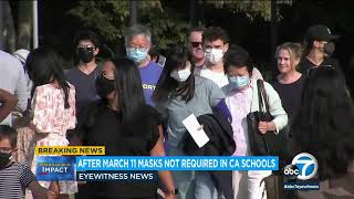 California to lift mask mandate in schools on March 12 l ABC7 [upl. by Odele]