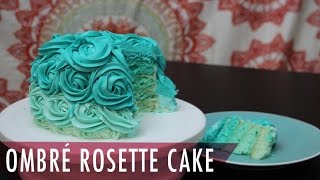 Ombre Rosette Cake amp Homemade Buttercream Frosting Tutorial [upl. by Lisk]