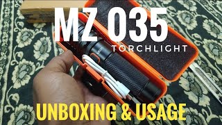 MZ 035 Torchlight Unboxing amp usage  Powerful Torchlight for any purpose [upl. by Naujak]