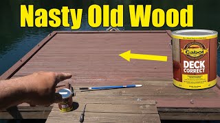 Old NASTY Deck Wood Stain  Cabot Deck Correct [upl. by Annaeoj]