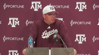 Mike Elko discusses Week 3 of Texas AampM spring football practice [upl. by Nesnar]