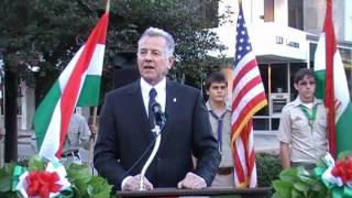 Hungarian president Pál Schmitt in Cleveland Ohio [upl. by Aihtnys]