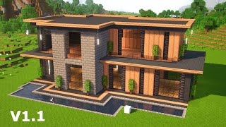 v11 Beautiful Modern House🏠 Minecraft Tutorial [upl. by Aner930]