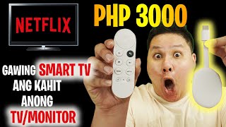 CHROMECAST WITH GOOGLE TV  GAWING SMART TV ANG KAHIT ANONG TVMONITOR [upl. by Bradney646]