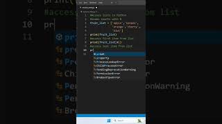 Access Items from List in Python python  pythonprogramming pythontutorial [upl. by Danieu]