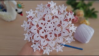 Tutorial Crochet Doily 🧶 Delicate Lace Crochet Doily For Crochet Tablecloth Table Mat [upl. by Anilat]