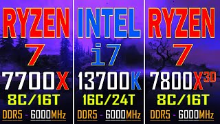 RYZEN 7 7700X vs INTEL i7 13700K vs RYYZEN 7 7800X3D  PC GAMES BENCHMARK TEST [upl. by Pansie]