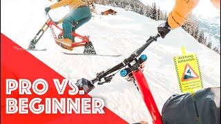 SKIBIKE IN GRINDELWALD  SNOWBIKE ACTION MIT DOWNHILL BIKE [upl. by Yemerej]