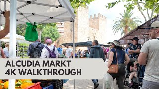 Alcudia Market Walking Tour  See Everything In 4K [upl. by Llednol]