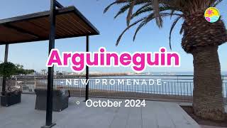 GRAN CANARIA Walking Tour  New Promenade at Arguineguin with Christmas lights tunnel October 2024 [upl. by Corilla]