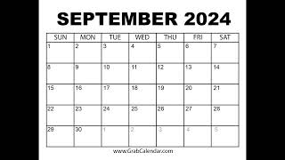 Printable September 2024 Calendar [upl. by Legra]