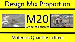 M20 grade of concrete  Design mix proportion of concrete  Volume batching [upl. by Minda]