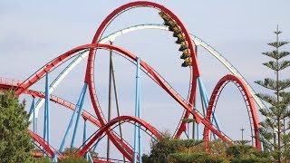 Dragon Khan Looping Rollercoaster  PortAventura World Salou [upl. by Aened]