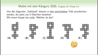 C5 Känguru Wettbewerb 2020 Klasse 3 4 Findest du den richtigen Schlüssel [upl. by Anilosi]