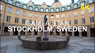 STOCKHOLM  Gamla Stan the Old Town  4K Walk [upl. by Hallsy]