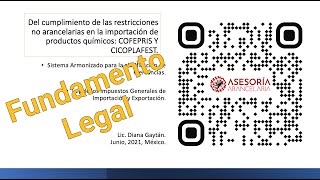 Fundamento Legal de Regulaciones NO Arancelarias Permisos de Importacion Cofepris Cicoplafest [upl. by Aliban]