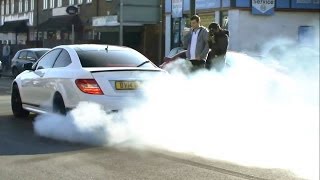 Lord Aleems Mercedes C63 Edition507  Burnouts and Revs in London [upl. by Hgielac]