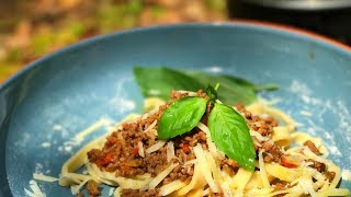 ORIGINAL Bolognese  Ragù Classico Bolognese  Outdoor Food made in the forest [upl. by Tnecniv]