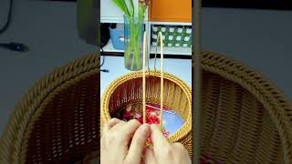 How to Craft Round Hand Basket with Rattan diy rattan handmade [upl. by Thea35]