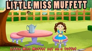 Little Miss Muffet HD with Lyrics  Nursery Rhymes by EFlashApps [upl. by Prinz938]