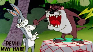 Devil May Hare 1954 Looney Tunes Bugs Bunny and Tasmanian Devil Cartoon Short Film  Review [upl. by Assirhc]