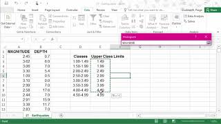 How to create a Frequency Table and Histogram from data Excel 2016 Windows [upl. by Aneer]