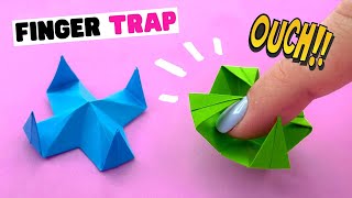 How to make DIY origami FINGER TRAP paper finger trap origami fidget toy [upl. by Ahtanoj]