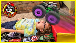 BIGGEST Indoor Monster Truck Arena  3 LEVELS Champ Ramp Grave Digger Monster Jam Indoor RC Truck [upl. by Darcia]