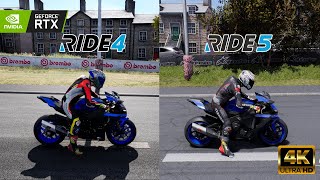 RIDE 5 vs RIDE 4 4K 60 FPS Comparison [upl. by Aikemaj]