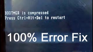 How to fix Bootmgr is compressed error  100 Solution in hindi [upl. by Nyliak349]