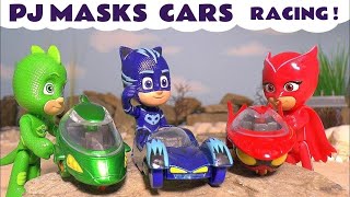 PJ Masks Toy Cars Racing On The Power Shift Track [upl. by Namar169]