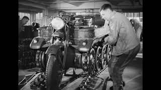 Manufacture and testing of the SdKfz 2 quotKettenkradquot halftrack motorcycle in 1943 [upl. by Lexis]