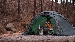 4K solo camping in rain  with a new tent I waited for a year it rained  Hilleberg  Atlas [upl. by Amaryl705]