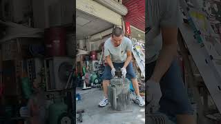 Motor disassembly by strong man workers engineering machinary machineengineering [upl. by Norda]