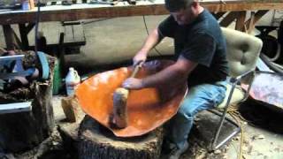 Annealing pickling and sinking a large copper basin [upl. by Mareld278]