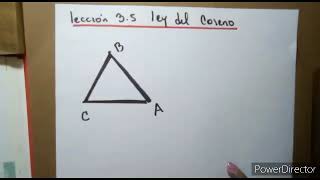 35 Ley de Coseno Ejercicio Literal A Matemáticas Primer año [upl. by Aij]