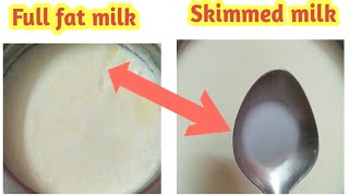 How to make Skimmed low fatmilk दूध से रोटी जैसी मोटी मलाई कैसे निकालने का आसान तरीका skimmedmilk [upl. by Intruok936]