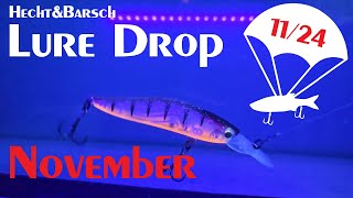 Benutzt mehr Kleber Lure Drop November von Hecht amp Barsch Unboxing WasserTest [upl. by Alla927]