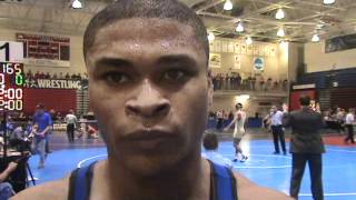 DIV II TJ Hepburn UNKearney after 157 lbs semifinal win [upl. by Onaicul59]